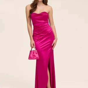 Strapless Satin Gown