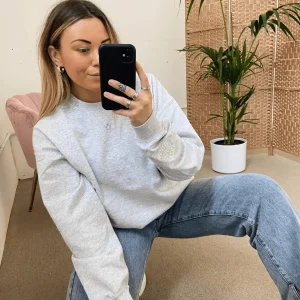 Kai Personalised Round Neck Star Sweater / Grey