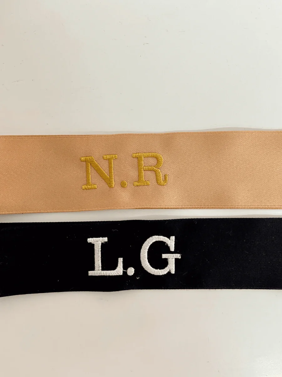 Pack Of Two Black And Rose Gold Personalised Ribbons - Image 3