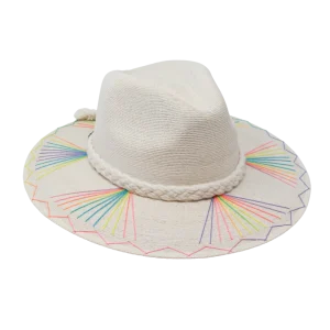 Rainbow Sophie Palm Hat | Handmade Statement Hat by Corazon Playero